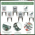 thumbnail image 3 of Christmas Chair Covers Set of 6 Christmas Dining Protector Xmas Tree Truck Bell Slipcovers Removable Washable for Dining Hotel Party Wedding, 3 of 6