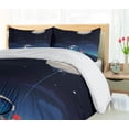 thumbnail image 5 of Ambesonne Space Duvet Cover Sets, Astronaut with a Moon, 2-King, Indigo and Pale Grey, 5 of 7