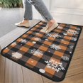 thumbnail image 4 of Orange and Black Plaid Christmas Snowflake Pattern Door Rugs,Washable Non Slip Door Mats Indoor,Decorative Door Mats,Entry Mat Indoor for Entrance,Bedroom,Kitchen,Bathroom,30"x17", 4 of 6