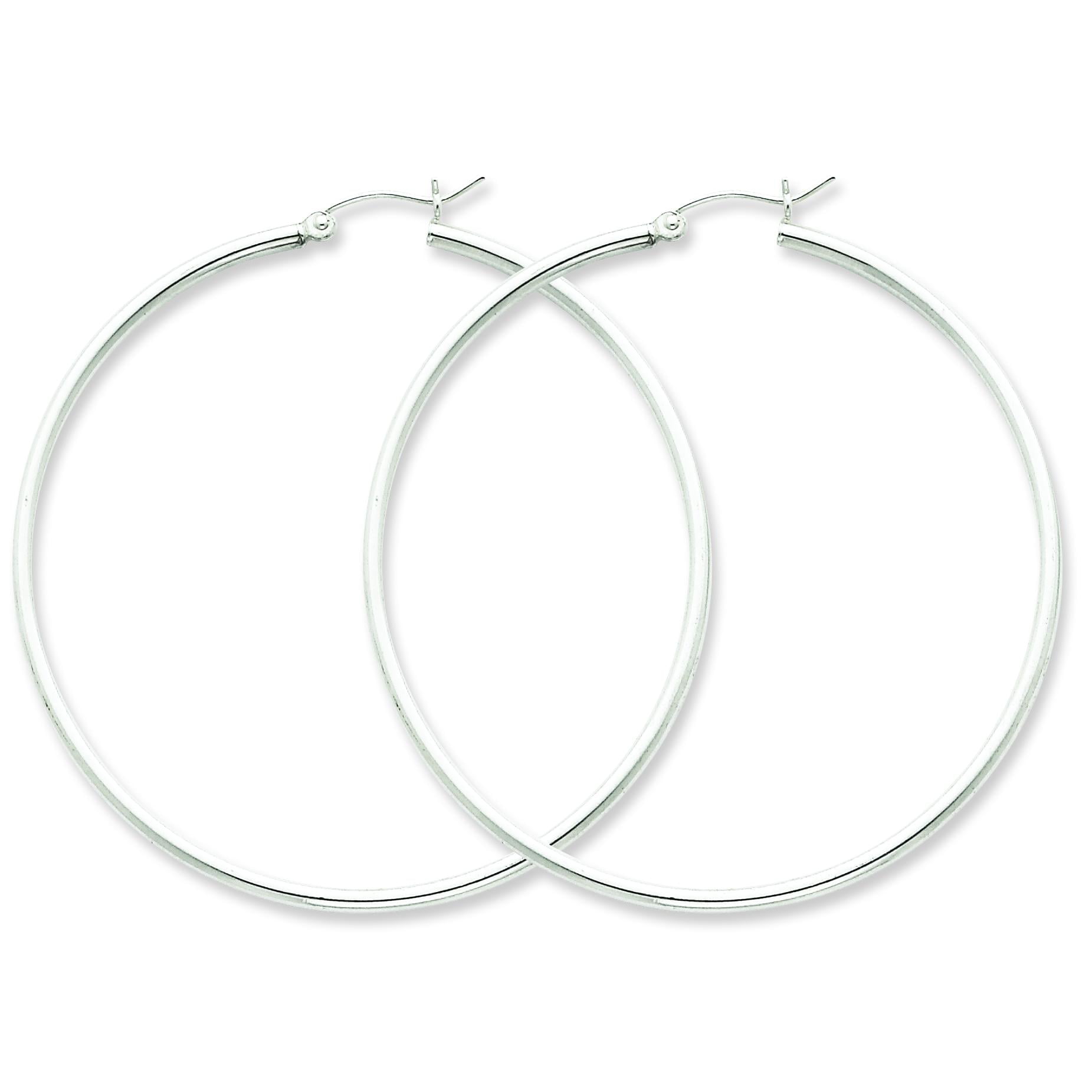 USA Seller Hoop Earrings Sterling Silver 925 Best Price Jewelry 1.5mm x 90mm 