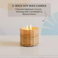 thumbnail image 5 of FIELD FLEUR Myrrh Wood Scented Candle – Luxury 12oz Soy Wax, 2-Wick Handwoven Glass Jar, Earthy Patchouli and Myrrh with Warm Amber and Sandalwood – Santal Candle, 75+ Hour Clean Burn, USA Made, 5 of 10