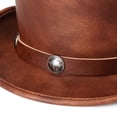 thumbnail image 3 of Bearachild Stovepipe Top Hat Costume Magician Victorian PU Showman Kids Wedding Kits de decoración para fiestas Marrón 30x14cm, 3 of 6