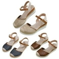 thumbnail image 2 of Bmisegm Sandales Compensées à Talon Compensé Épais pour Femmes, Tressées, Bout Rond, Bride à Boucle, Été, Sandales pour Femmes Été Blanc 7.5, 2 of 8