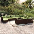 thumbnail image 1 of vidaXL 11 Piece Garden Lounge Set with Cushions Poly Rattan Brown, 1 of 5