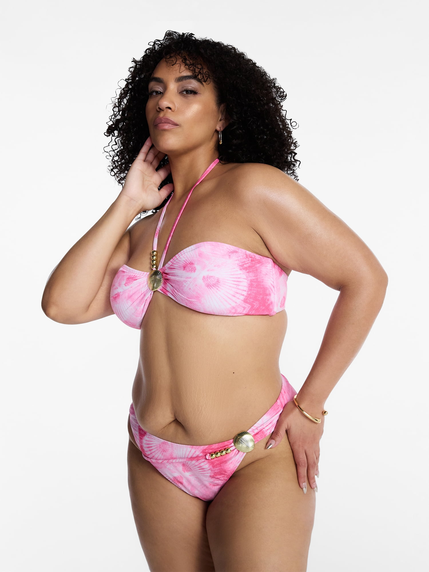 Hot Girl Summer by Megan Thee Stallion Women's Tie Dye Halter Bikini Top, Sizes XS-3X