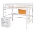 thumbnail image 5 of Euroco Full Size Loft Bed with Desk, Writing Board, Storage Cabinets, White, 5 of 13