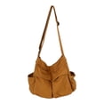 thumbnail image 2 of Bolso de hombro de gran capacidad Bolsillos laterales con cremallera Bolso de lona antirrobo Satchel Soft Casual Fatchels Bolso de moda para compras Zulema Bolsas de hombro, 2 of 8