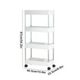 thumbnail image 3 of WEGFTDUOP Slim 4-Tier Rolling Storage Cart, 15.9"×12.6"×5.3" Narrow Plastic Mobile Organizer for Bathroom, Kitchen, Laundry Room, RV, Office, Easy-Assembly Waterproof Shelf Unit, 3 of 6