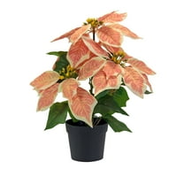dajkiuy Poinsettias Artificial Christmas Flowers, Fake Poinsettias Christmas Flowers in Pot for Home Porch Garden Office Indoor Outdoor Christmas Decorations