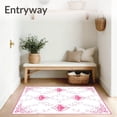thumbnail image 3 of ODIKA 6'x9' Machine Washable Non-Slip Area Rug, Romantic Medallion with Flourish Accents and Delicate Swirls High Traffic Rug, Pink, 741107, 3 of 7