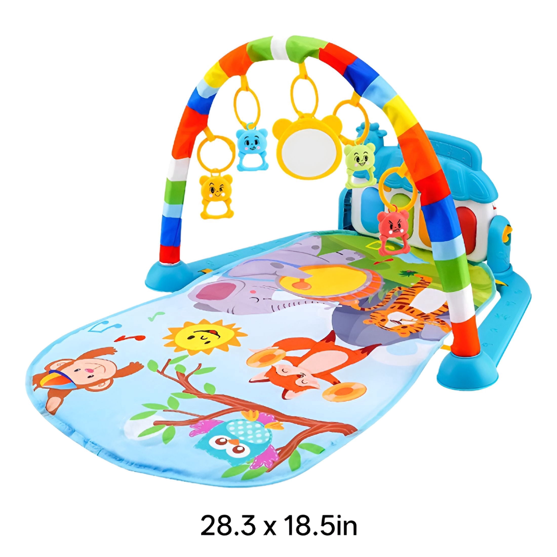 BESTSKY 2026 New Baby Play Mat with Kick and Play Piano Gym,Funny Time Mat with Music and Lights,Baby Gyms&Playmats with 5 Infant Sensory Toys,Newborn Boy&Girl Gifts for 0 to 3 6 9 12 Months