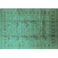 thumbnail image 1 of Ahgly Company Machine Washable Indoor Rectangle Oriental Turquoise Blue Traditional Area Rugs, 2' x 4', 1 of 4