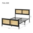thumbnail image 2 of Bed Frame with Rattan Headboard and Footboard, Black Rattan Platform Bed Frame, Mattress Foundation, Noise-Free, No Box Spring Needed, Easy Assembly, 2 of 7
