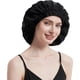 thumbnail image 1 of wonima11 Pure Mulberry Silk Bonnet Sleep Cap Breathable Head Wrap for Natural Curly Hair, Single Layer, Both Sides Silky Smooth w/Adjustable Elastic Band, 25momme Silk, Pitch Black, 1 of 1