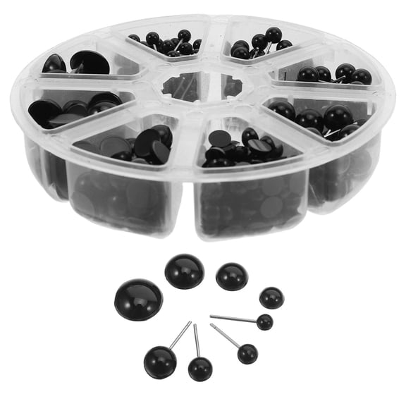 AURARMLET 1Set Black Plastic Safety Eyes for Crochet Dolls Flat Back Realistic Craft Eyeballs