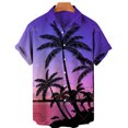 thumbnail image 3 of Camisa de manga corta con estampado 3D de árbol de coco para hombre, estilo hawaiano, para vacaciones en la playa, holgada, de talla grande, para verano de 2024, 3 of 5