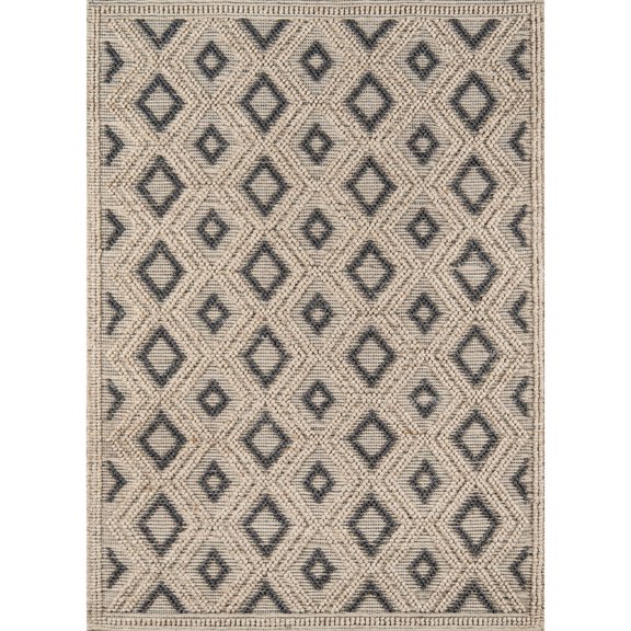 Momeni Andes Hand Woven Wool and Viscose Beige Area Rug 2' X 3'