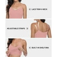 thumbnail image 4 of Women's V Neck Camisole with Shelf Bra Adjustable Straps Cotton Bras 2 Pack Bras, 4 of 6