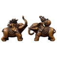 thumbnail image 2 of Tongina 2Pcs Elephant Statue, Elephant Figurine Decor, Desk Figurine Elephant Sculpture Animal Sculpture for Dining Room Home Desktop, 2 of 8