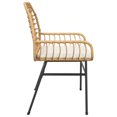 thumbnail image 4 of vidaXL Garden Chairs 2 pcs with Cushions Brown Poly Rattan, 4 of 5