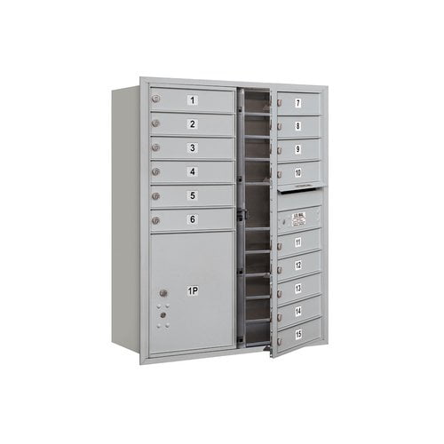 4C Horizontal Mailbox - 11 Door High Unit - Double Column - 15 MB1 Doors / 1 PL5 - Aluminum - Front Loading - Private Access