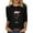 Z912046 Black, variant on Womens Christmas Tops 3/4 Sleeve Shirts Ladies Casual Snowman Print Crewneck Holiday Graphic Tees Blouses