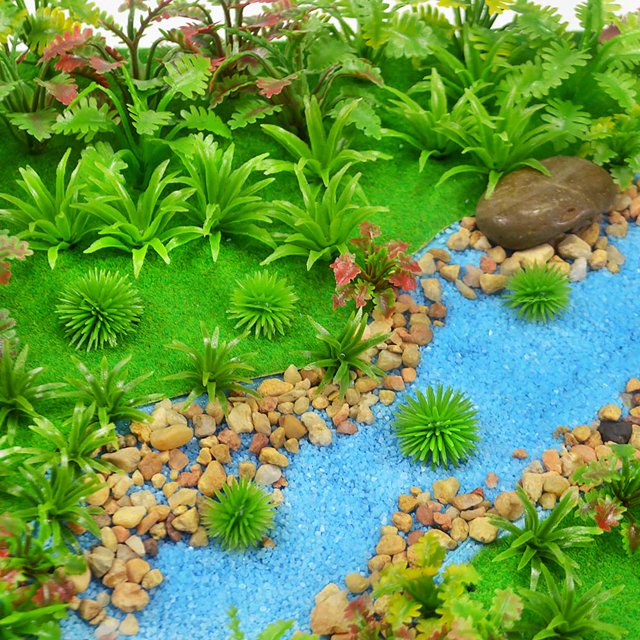 MOMOONNON 100 Piezas Árboles Modelo Plantas en Miniatura Árboles de Jardín de Hadas Modelo Paisaje Árboles de Juegos de Guerra Artificiales Modelo Ferrocarril Paisaje Diorama Suministros Paisaje Paisa