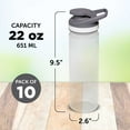 thumbnail image 5 of Sports Water Bottles 22 oz. Set of 10, Bulk Pack - Reusable, Leak proof, With lids - Clear, 5 of 5