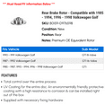 thumbnail image 2 of Rear Brake Rotor - Compatible with 1985 - 1994, 1996 - 1998 Volkswagen Golf 1986 1987 1988 1989 1990 1991 1992 1993 1997, 2 of 2