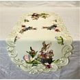 thumbnail image 2 of Doily Boutique Easter Table Runner with Easter Bunny and Eggs on Ivory Fabric Size 34 x 15 inches, 2 of 8