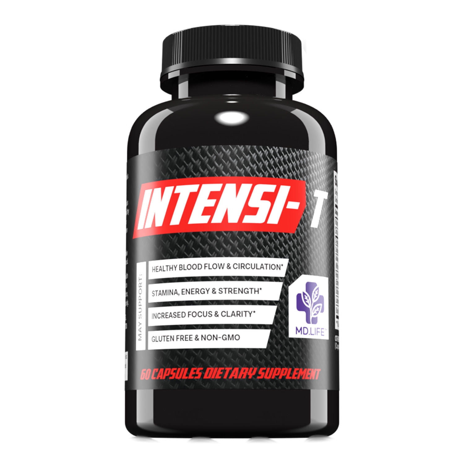 MD Life Men's Performance Natural Booster Intensi-T - Muscle, Strength, Improve Performance, Endurance & Increased Energy- Post Workout Recovery with Ashwagandha & Horny Goat Weed Extract 60 Capsules