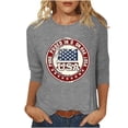 thumbnail image 2 of Nrmvnmi Patriotic Shirts for Women 3/4 Sleeve Shirt 4Th of July Independence Day Crewneck Cute Festival Tops Mothers Day Gifts, 2 of 4