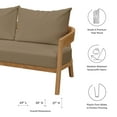 thumbnail image 3 of Modway Brisbane Causeuse de Patio Extérieure en Bois de Teck, Brun Pâle Naturel, 3 of 8