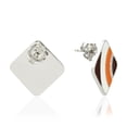 thumbnail image 3 of Stud Earrings Cubic Zirconia Gemstone Enamel Studded 925 Sterling Silver Jewelry, 3 of 3