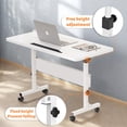 thumbnail image 4 of Rolling Desk Adjustable Height,Portable Laptop Desks,Small Standing Desk with Wheels for Home Office, 4 of 6