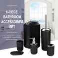 thumbnail image 4 of Juego de accesorios de baño de 6 uds, bote de basura, jabonera, regalo de lujo (negro), 4 of 8