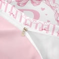 thumbnail image 3 of Meiyoeat Love Heart Initial R Print Twin Duvet Cover, Pink Flowers Stripes Bow Twin Bedding,2pcs,No Comforter,Pink Reversible, 3 of 5
