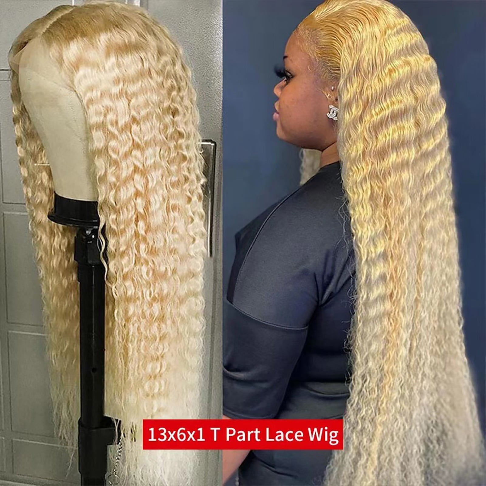 Easter 30Inch Lace Front Wig, Golden - Lace Front Wig Transparent Frontal Glueless Human Hair with Baby Pre Plucked Hairline Density Brazilian Wigs for Black Women Gold High Temperature Wire Wig S
