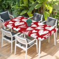 thumbnail image 2 of Valentine's Day Table Cloths for 3 Foot Rectangle Tables, White Heart Love Red Modern Minimalist Patio Waterproof Elastic Fitted Tablecloths, Washable Rectangular Table Cover for Camping, 2 of 8