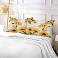 thumbnail image 5 of GZHJMY Yellow Watercolor Sunflowers Pillowcases, Soft and Cozy Decorative Pillow Cases with Hidden Zipper for Bedroom, Sofa, Couch, King Size 20x40 Inches（299）, 5 of 6