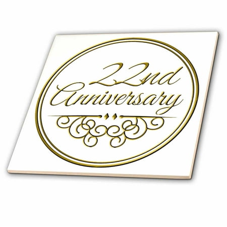 3dRose 22nd Anniversary gift gold text for celebrating 3dRose 22nd Anniversary gift gold text for celebrating