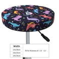thumbnail image 4 of Kdxio Cartoon Dinosaur Print Stool Covers Round,Stretch Round Bar Stool Covers Washable Bar Stool Cushion Slipcover for 12-15 Inch Chair, 4 of 7