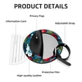thumbnail image 4 of Cherry 2pcs PU Leather Round Bag Tags Suitcase Handbag Tags with Privacy Cover and Name ID Tag for Travel Luggage, Handbags, Backpacks, School Bags, 4 of 6