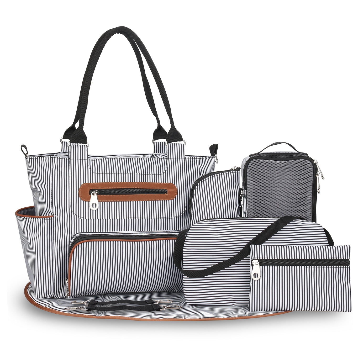 SPEKSEE Versatile Large Capacity Mommy Bag Diaper Tote with Multiple Accessories for Outdoor Use