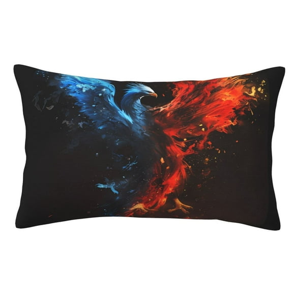 Balery Red And Blue Fire Bird Funda de Cojín Estampada, Regalos para Mujeres, Regalos de Amor para Ella, Regalos para Novia o Esposa, Funda de Almohada-14"x20"