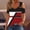 Red, variant on ALLLIST Cold Shoulder Women's Tops Short Sleeve V-Neck Blouses Color Block Casual Blue Shirts for Women