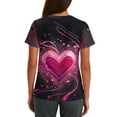 thumbnail image 3 of Valentines Day Scrub Tops for Women Plus Size Loose V Neck Cute Love Hearts Graphic Scrubs Hoilday Short Sleeve Scrub Shirts Nursing Workwear Medical Nurse Uniform with Pockets Dark Gray 2XL, 3 of 5