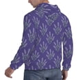 thumbnail image 3 of KLL Lavender Flowers Print Mens Hoodie Long Sleeve Casual Pullover Hooded Sweatshirt Fashion Drawstring Hoodies with Pocket-Medium, 3 of 6