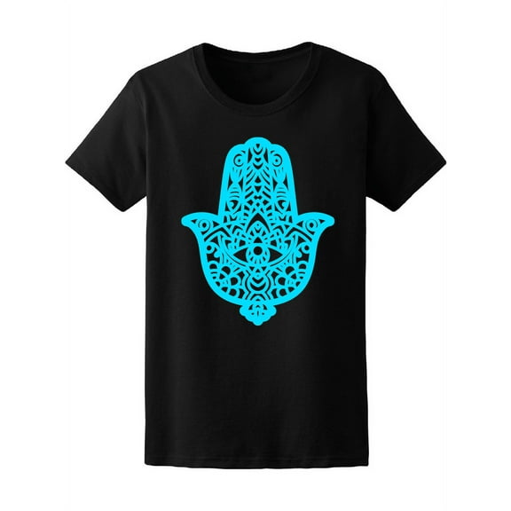 Amazing Blue Tribal Hamsa Hand Tee Women's -Image by Shutterstock