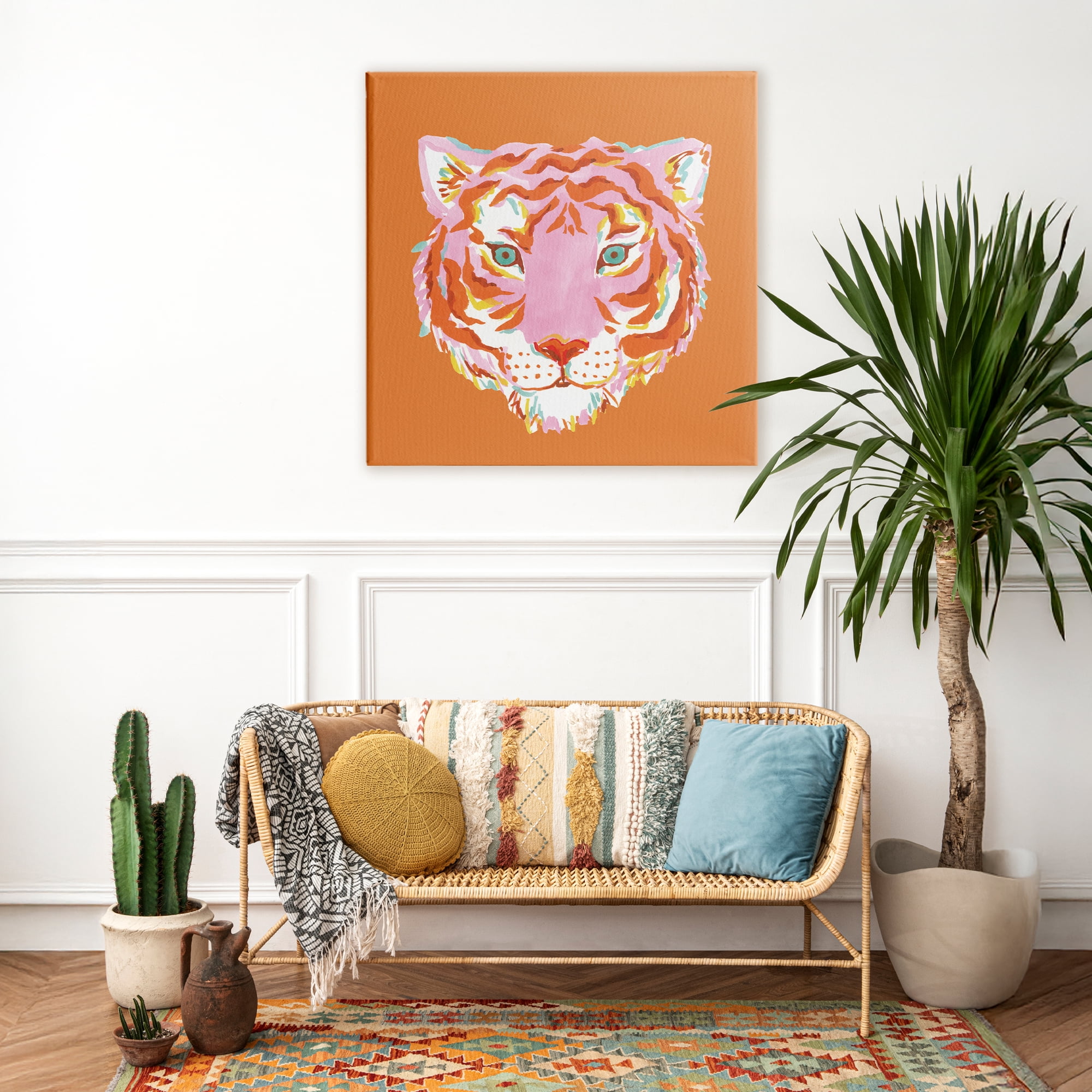 Stupell Industries Fun Bold Orange Tiger Canvas Wall Art, design by Karolina Sato